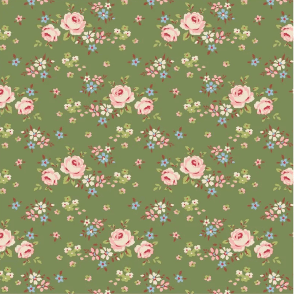 Tessuto Patchwork cotone - Tilda Gracie Green