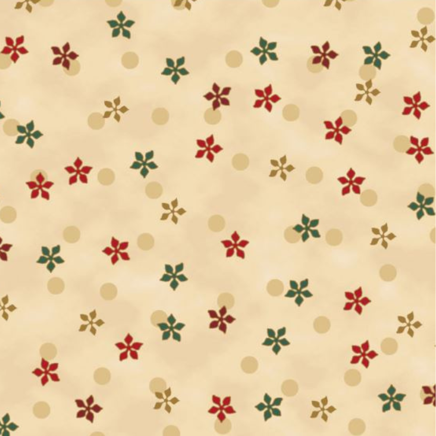 Tessuto natalizio cotone - Snowflake Gold