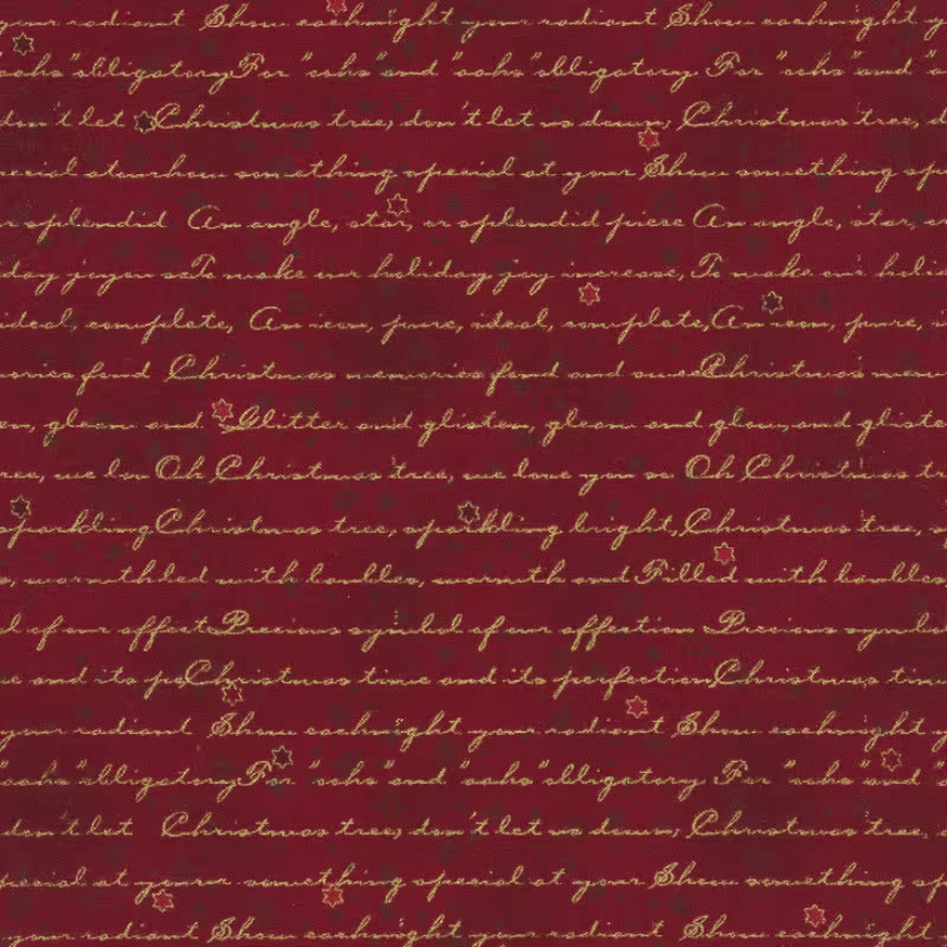 Tessuto natalizio cotone - Writing Red Gold