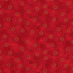 Tessuto natalizio cotone - Frosty Snowflake Red