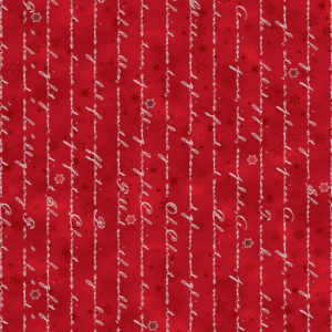 Tessuto natalizio cotone - Writing Red Silver