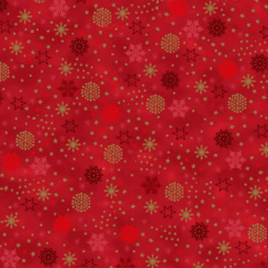 Tessuto natalizio cotone - Let it Snow Red Gold
