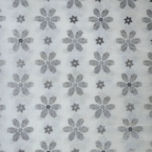 Tessuto natalizio cotone - Snowflakes Stars White Silver