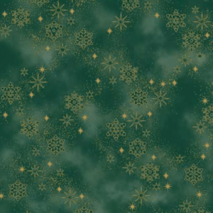 Tessuto natalizio cotone -  Cristal Flake Green