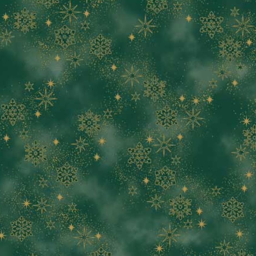 Tessuto natalizio cotone - Cristal Flake Green