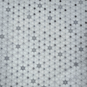 Tessuto natalizio cotone - Star Sprinkle White Silver