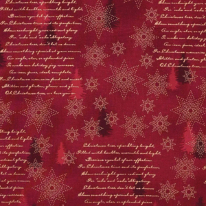 Tessuto natalizio cotone - New Year lettering Red