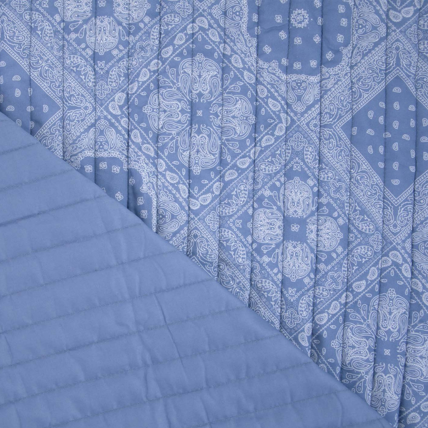 Tessuto trapuntato con stampa paisley blu jeans - Katia Fabrics