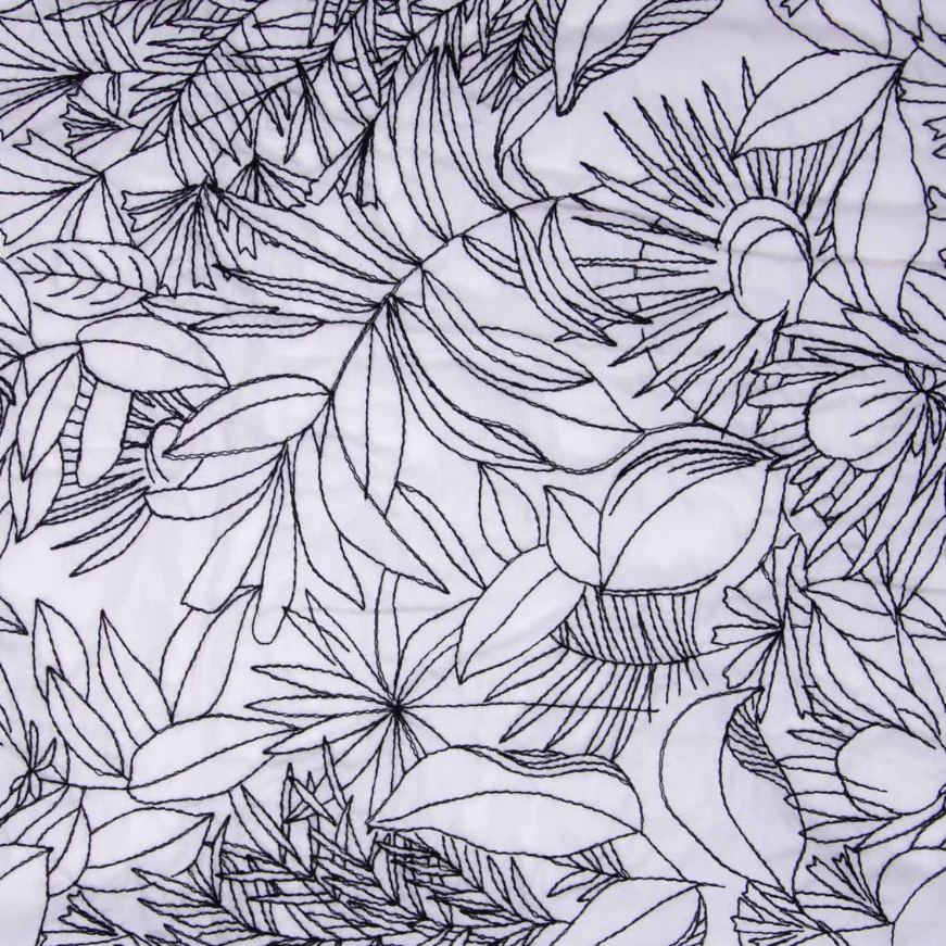 Tessuto voile in cotone ricamato bianco e nero - Katia Fabrics